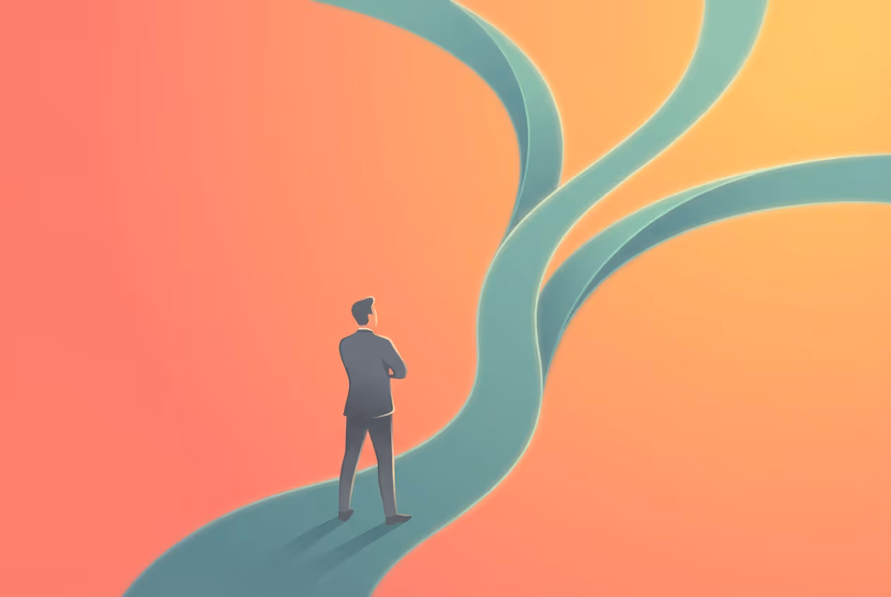 A businessman stands at