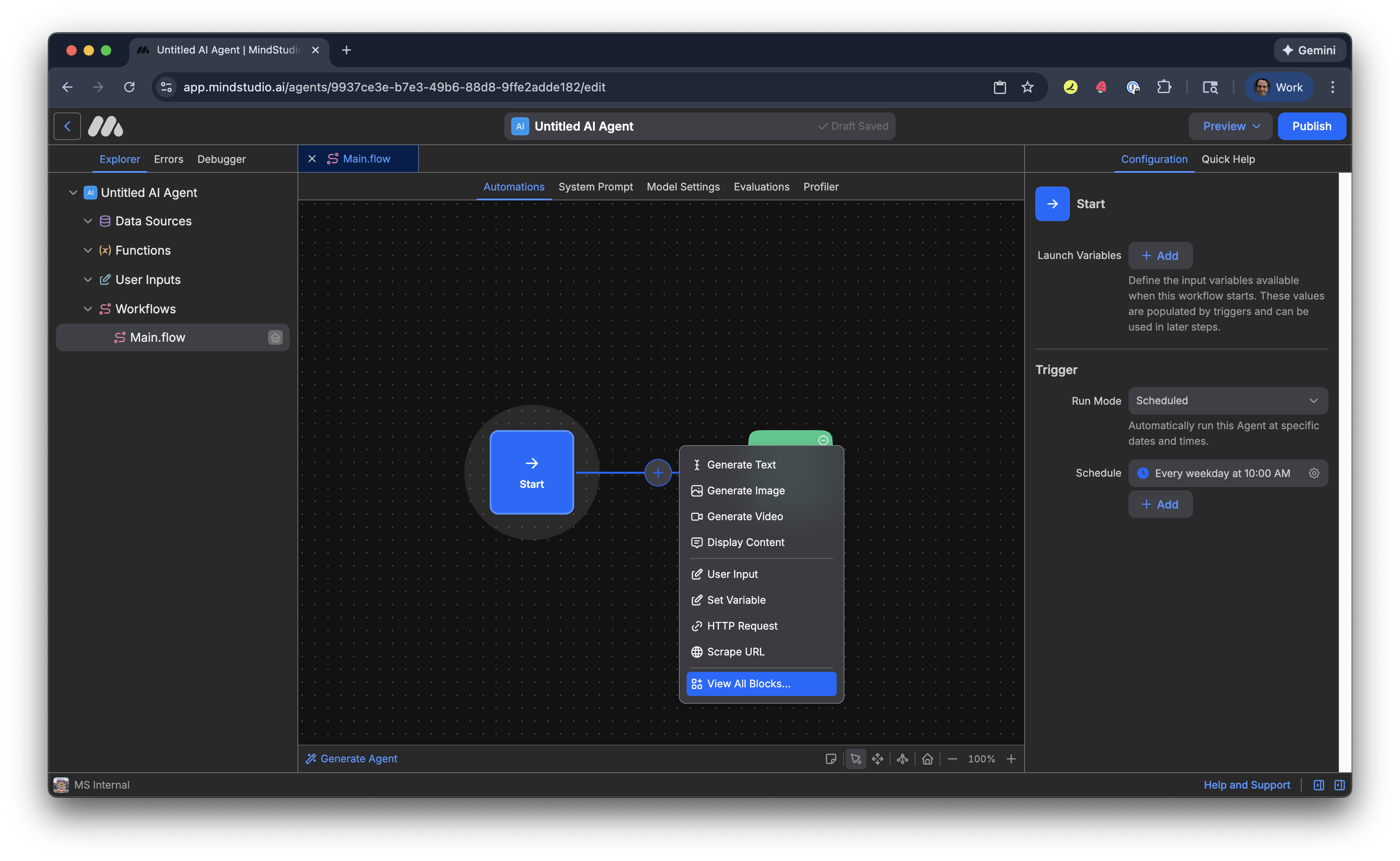 View all blocks in the MindStudio Automation Canvas