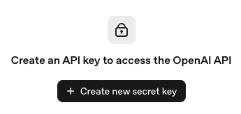 Create a new secret OpenAI API key