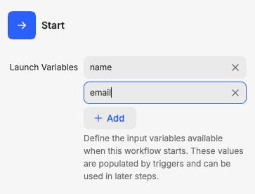 Add "email" as a launch variable in MindStudio