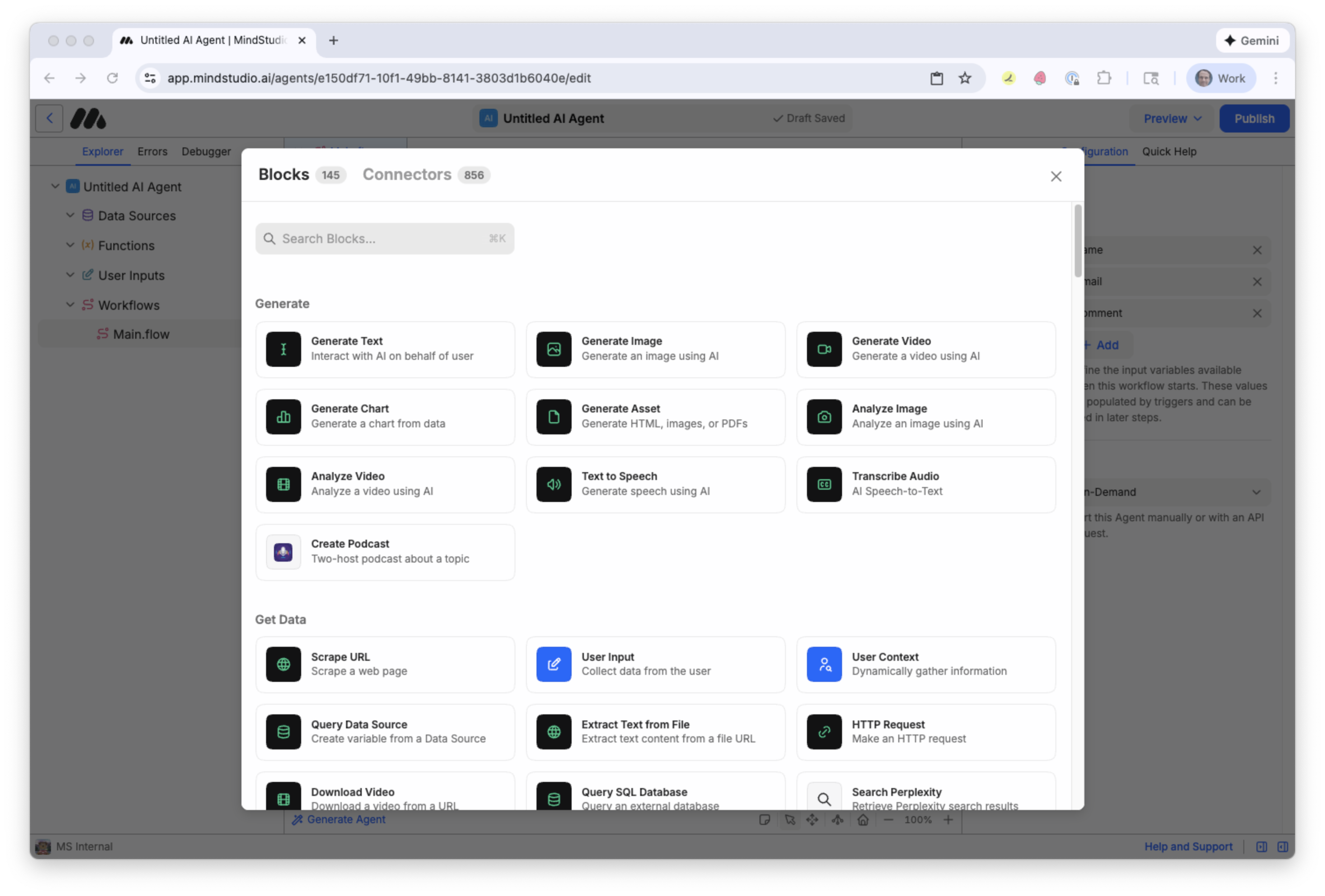 All MindStudio blocks are displayed