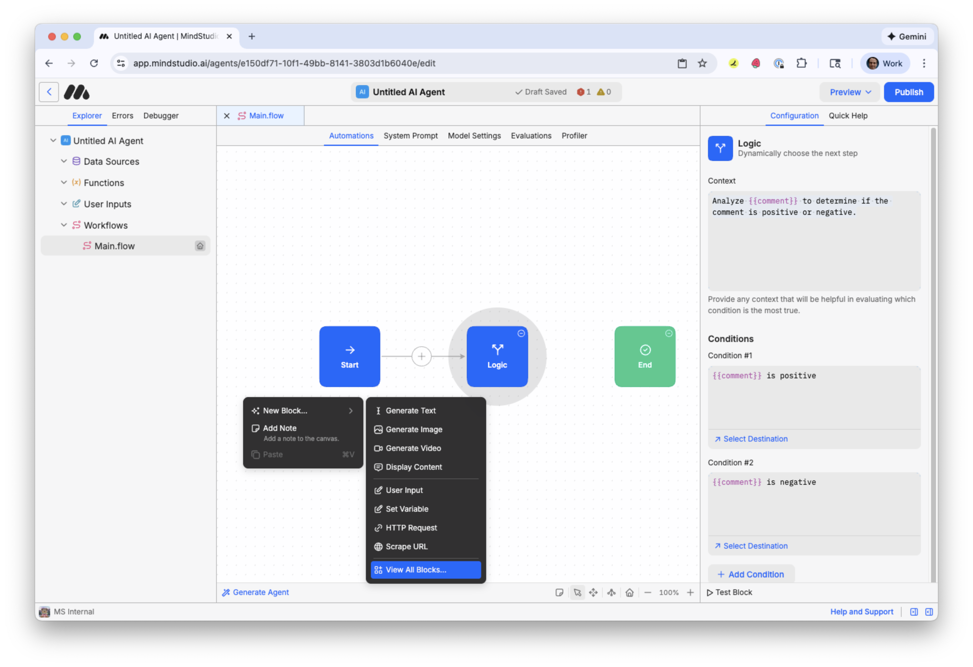 View all blocks in the MindStudio Automation Canvas