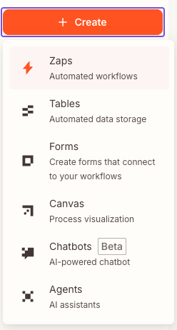 Create a new Zap in Zapier