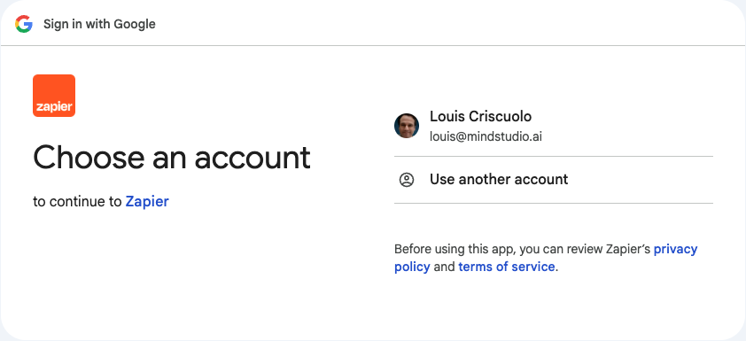 Select your email account