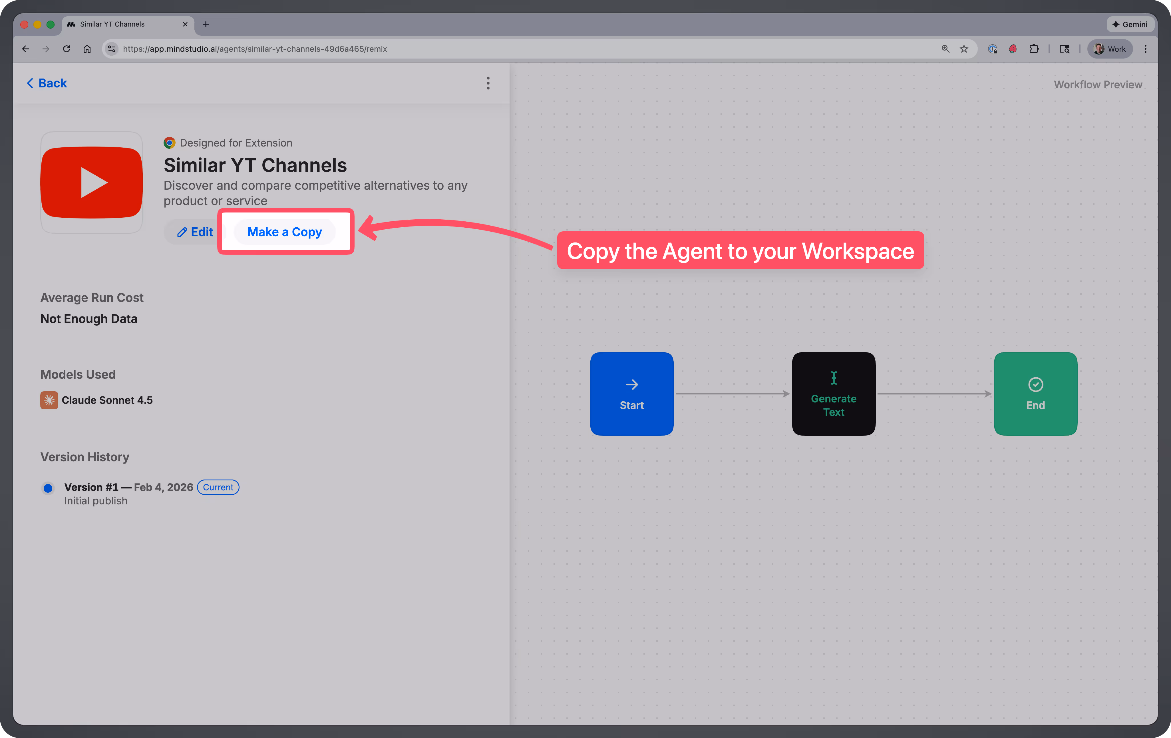 Make a copy button highlighted