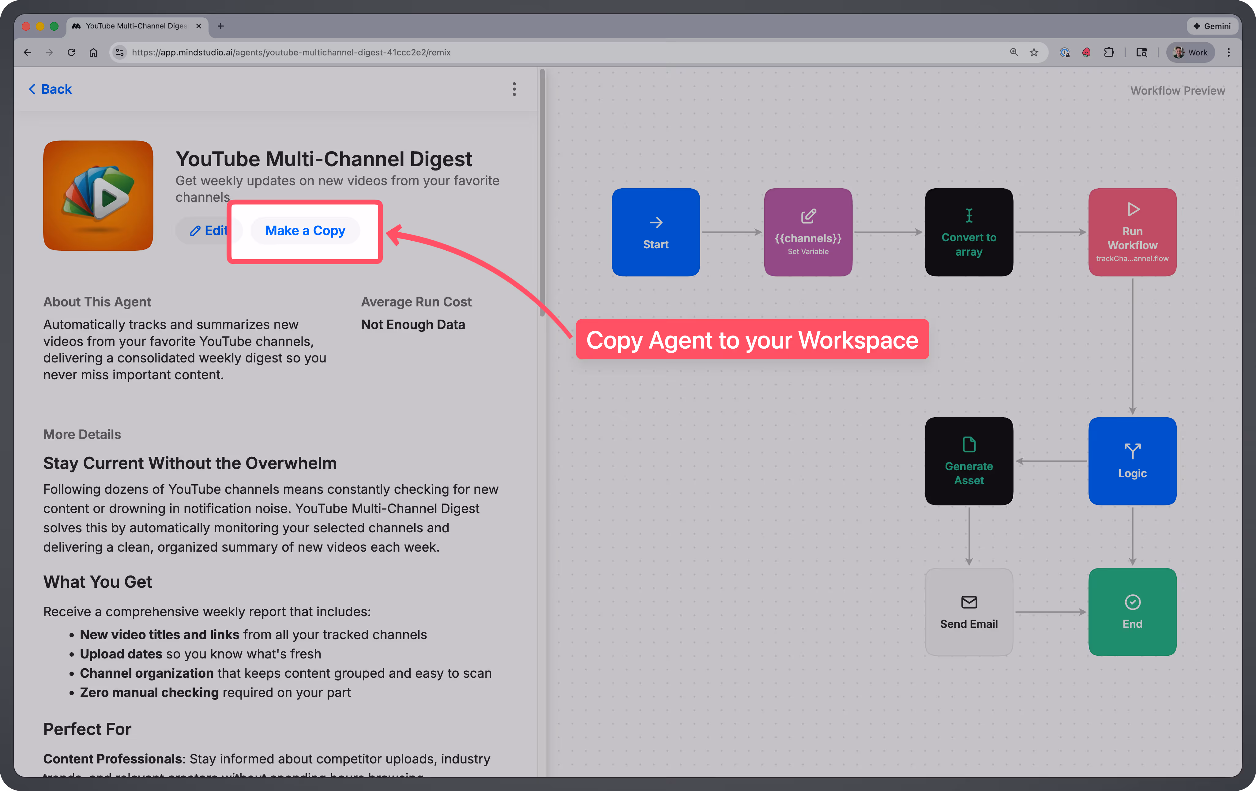Make a copy button highlighted