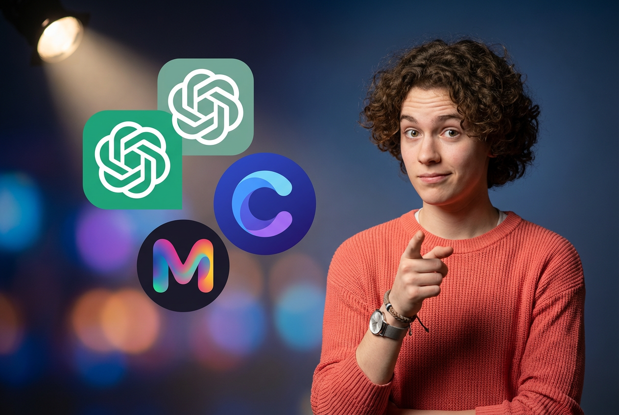 Person pointing next to ChatGPT