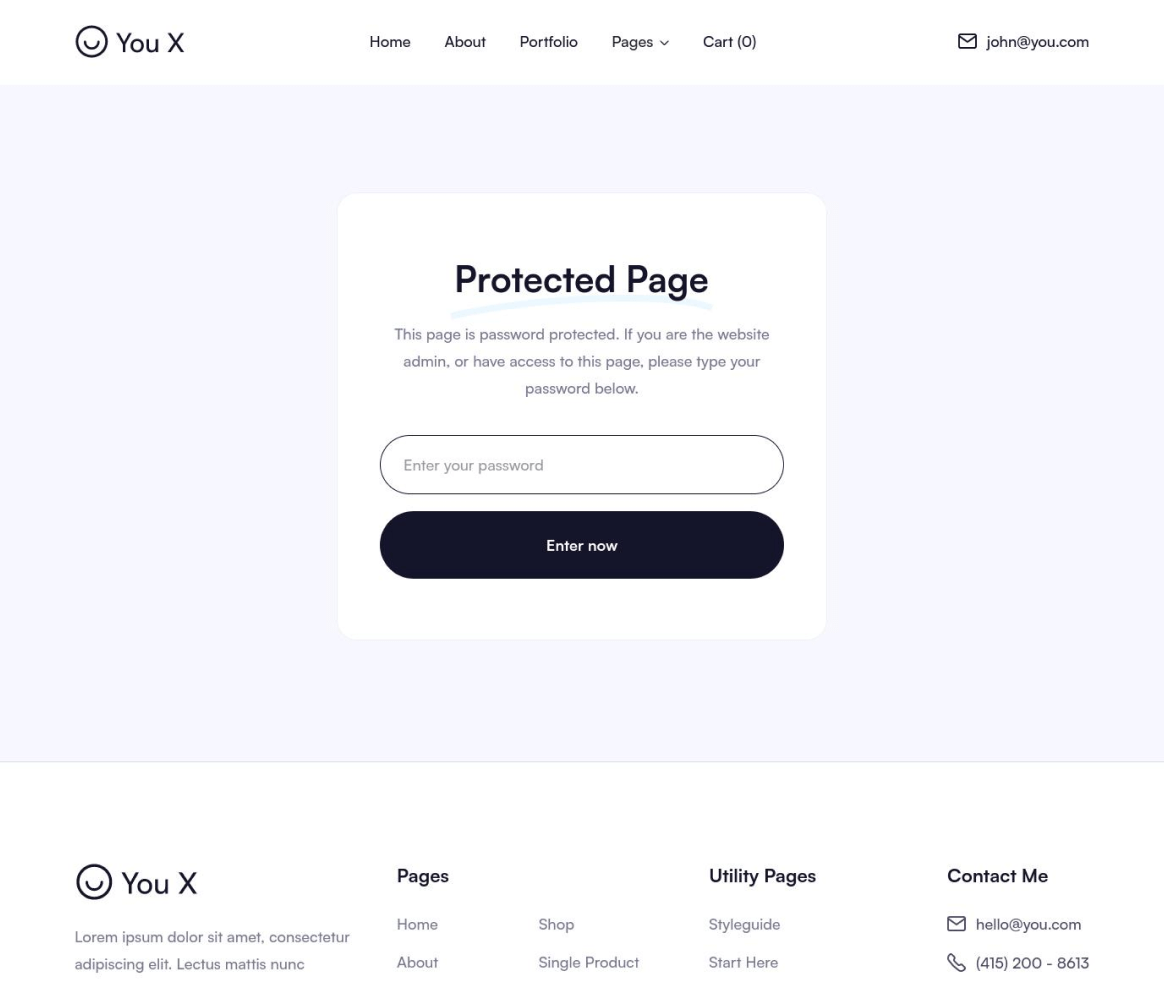 You X - Password Protected page - Personal Brand Webflow Template
