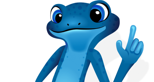 animation of a bluefrog