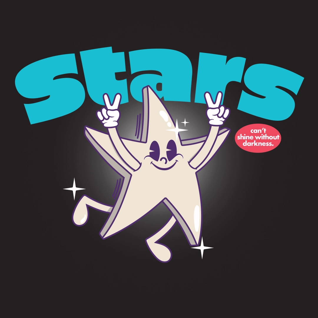Star cartoon in rubber hose 