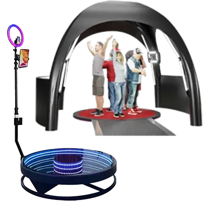 FiestaPics 360° Videobooth, 360° Ground Spinner and Photo Mosaic Wall