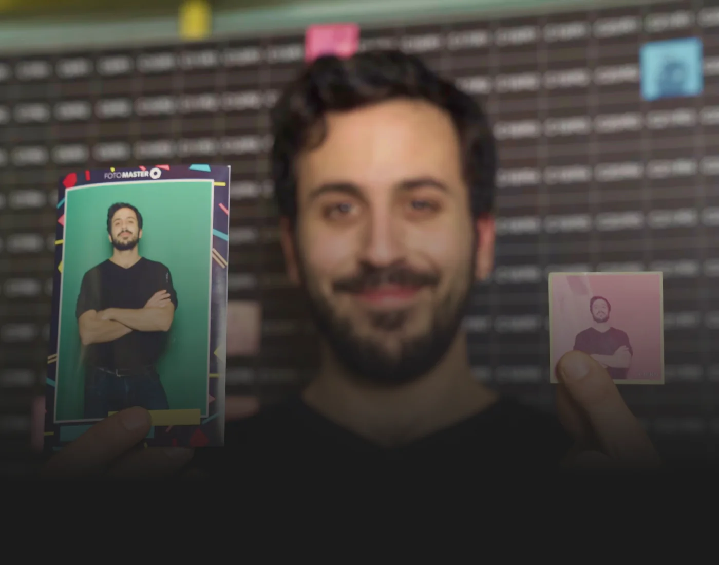 Face detection crops every guest photo to fit its mosaic tile