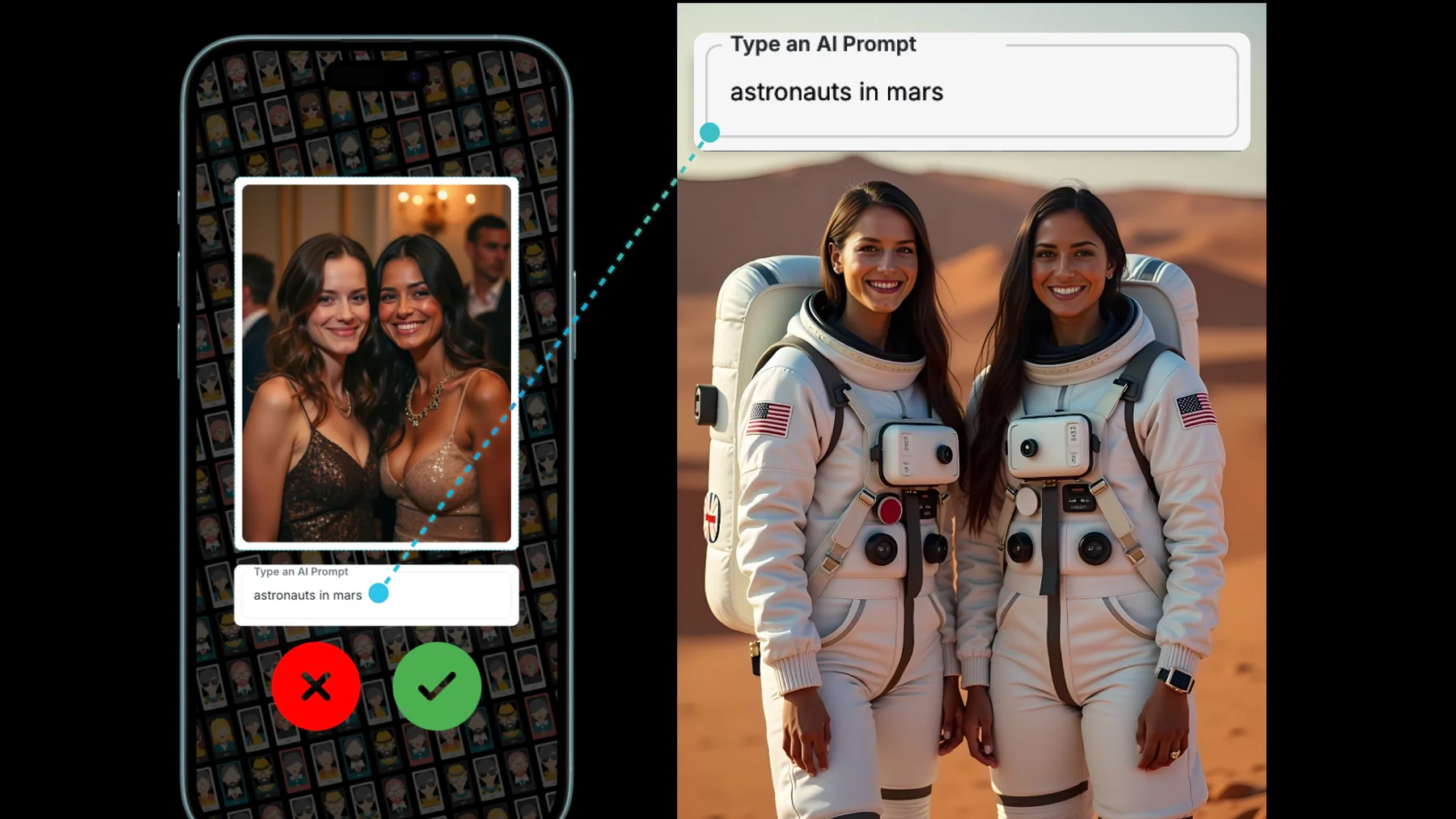 AI guest prompts: guests type their own prompt for the AI transformation