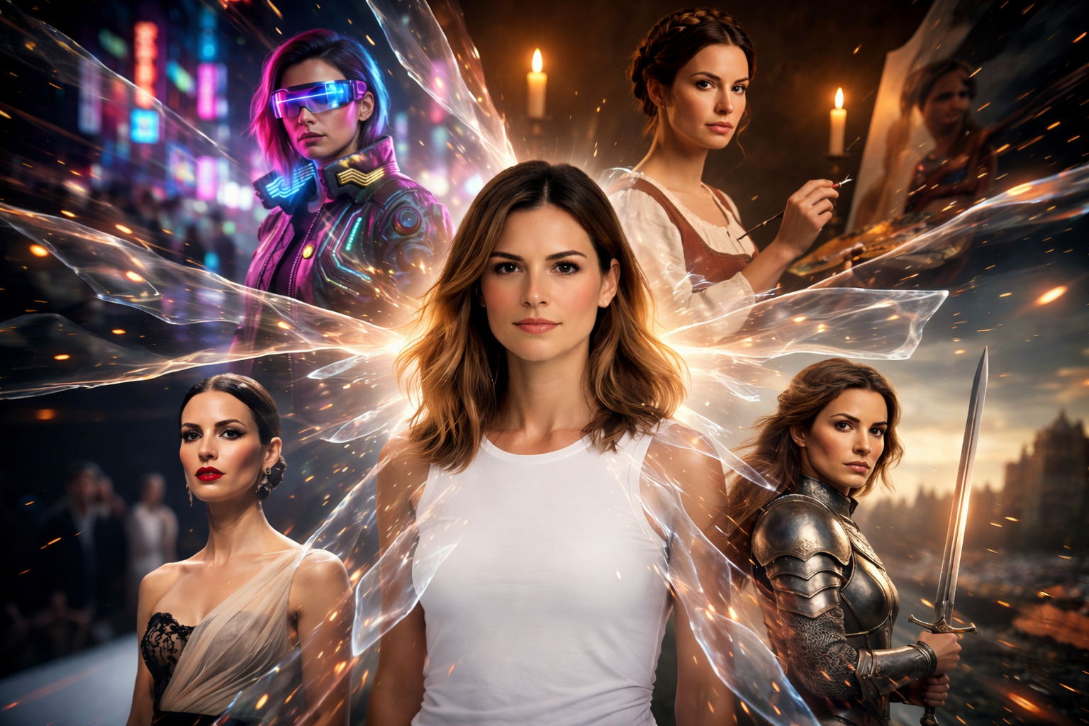 Guest shown in several AI variants with different looks