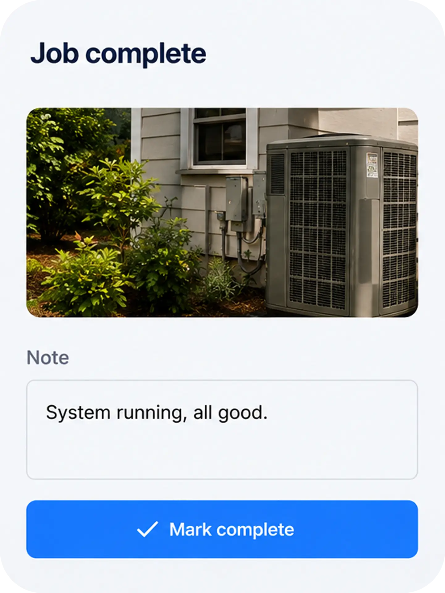 A protected payment held securely until the customer confirms the job