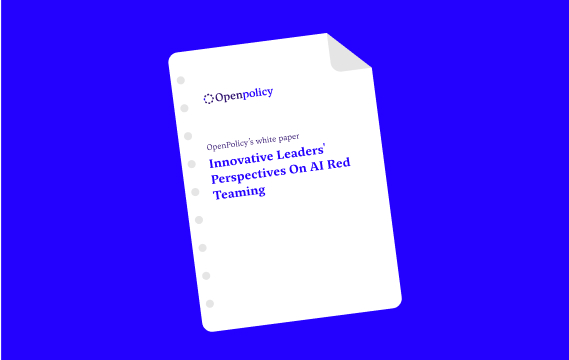 OpenPolicy’s white paper  Innovative Leaders' Perspectives on AI Red Teaming