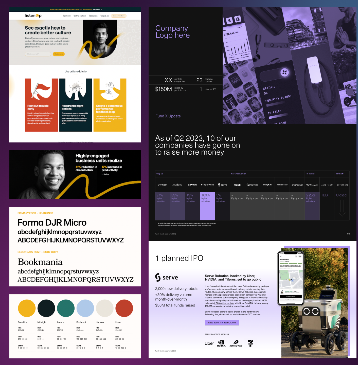  This composite image displays various digital ads, with a focus on Account-Based Marketing (ABM) and behavioral health, using bold text and compelling visuals.