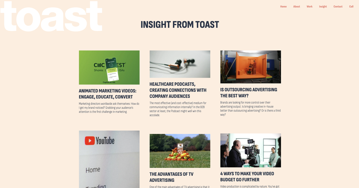 Toast Insight on TV Advertising and Branded Content