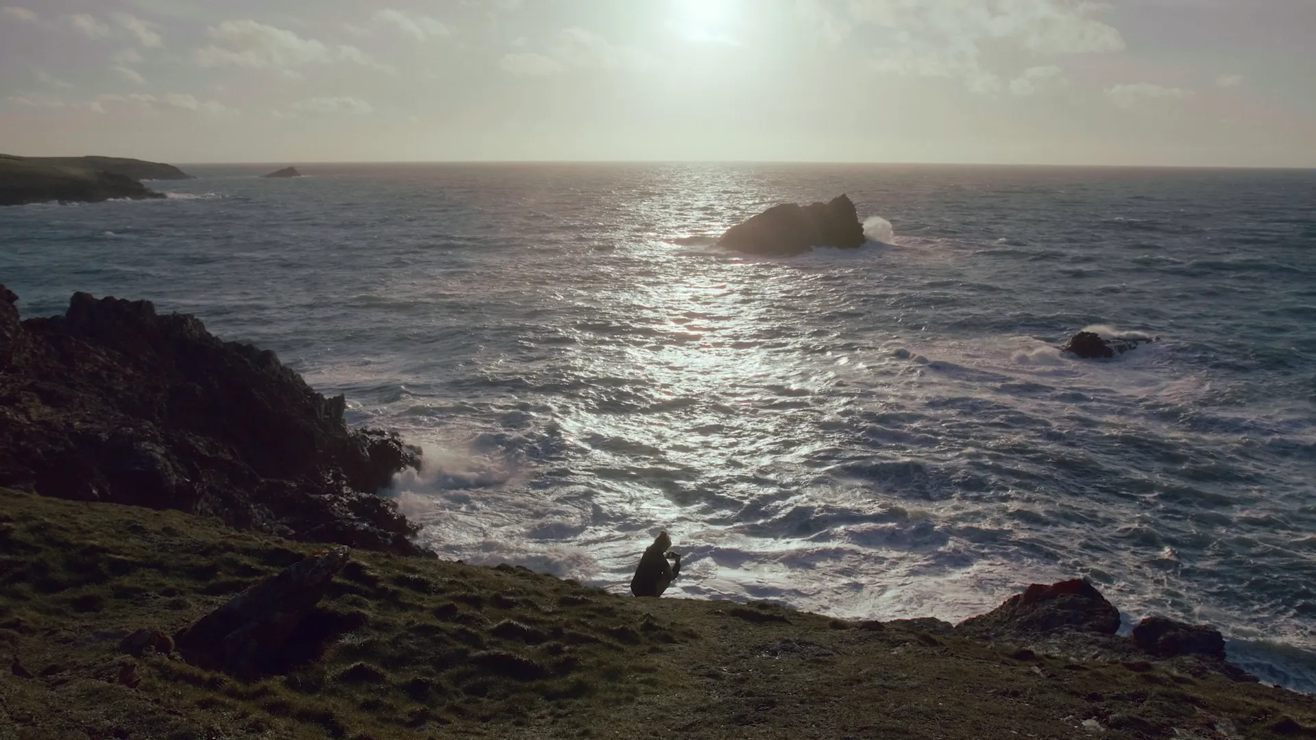 A view of the sea from a clifftop