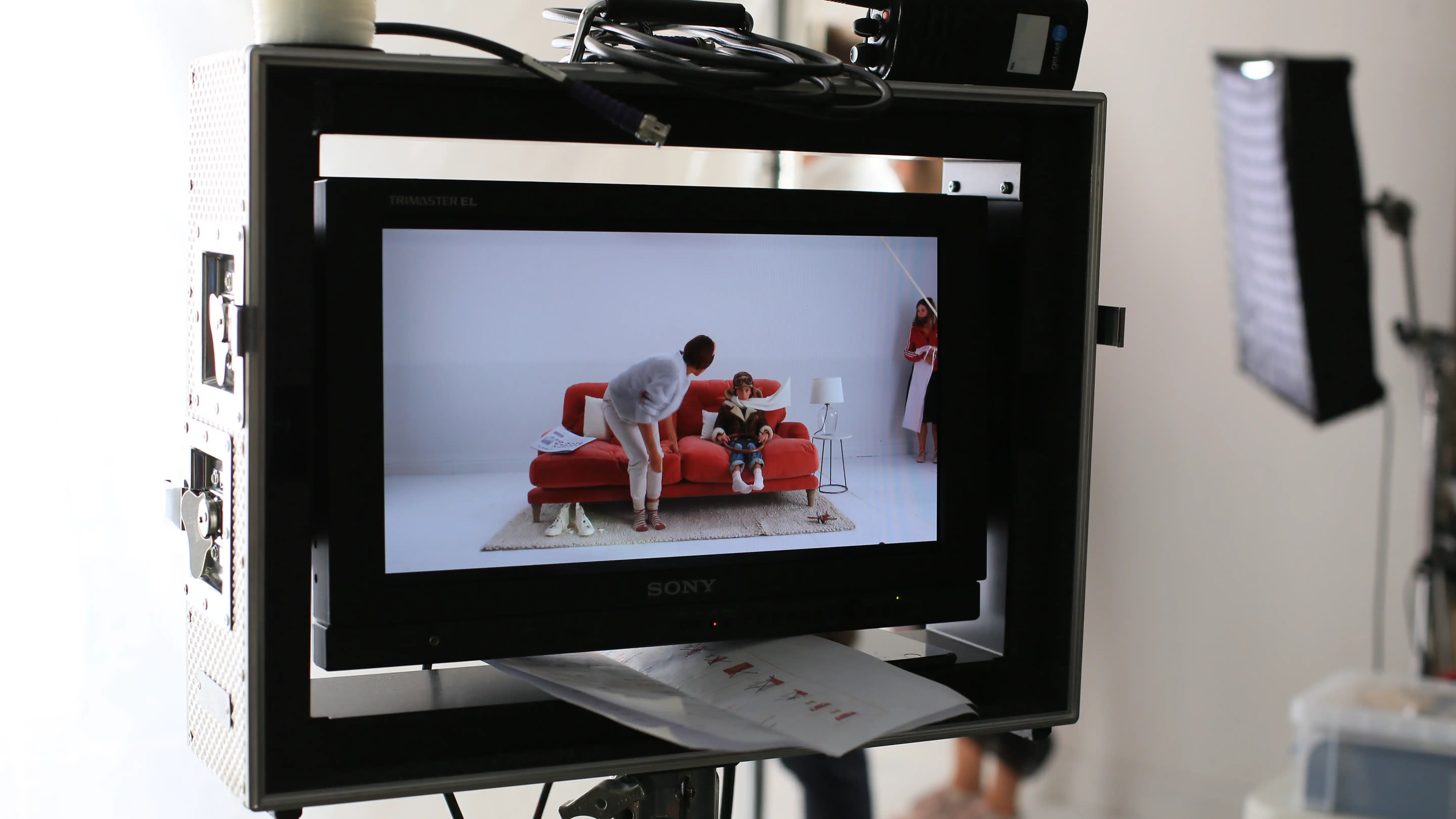 TV monitor from a Boutique ad agency shoot