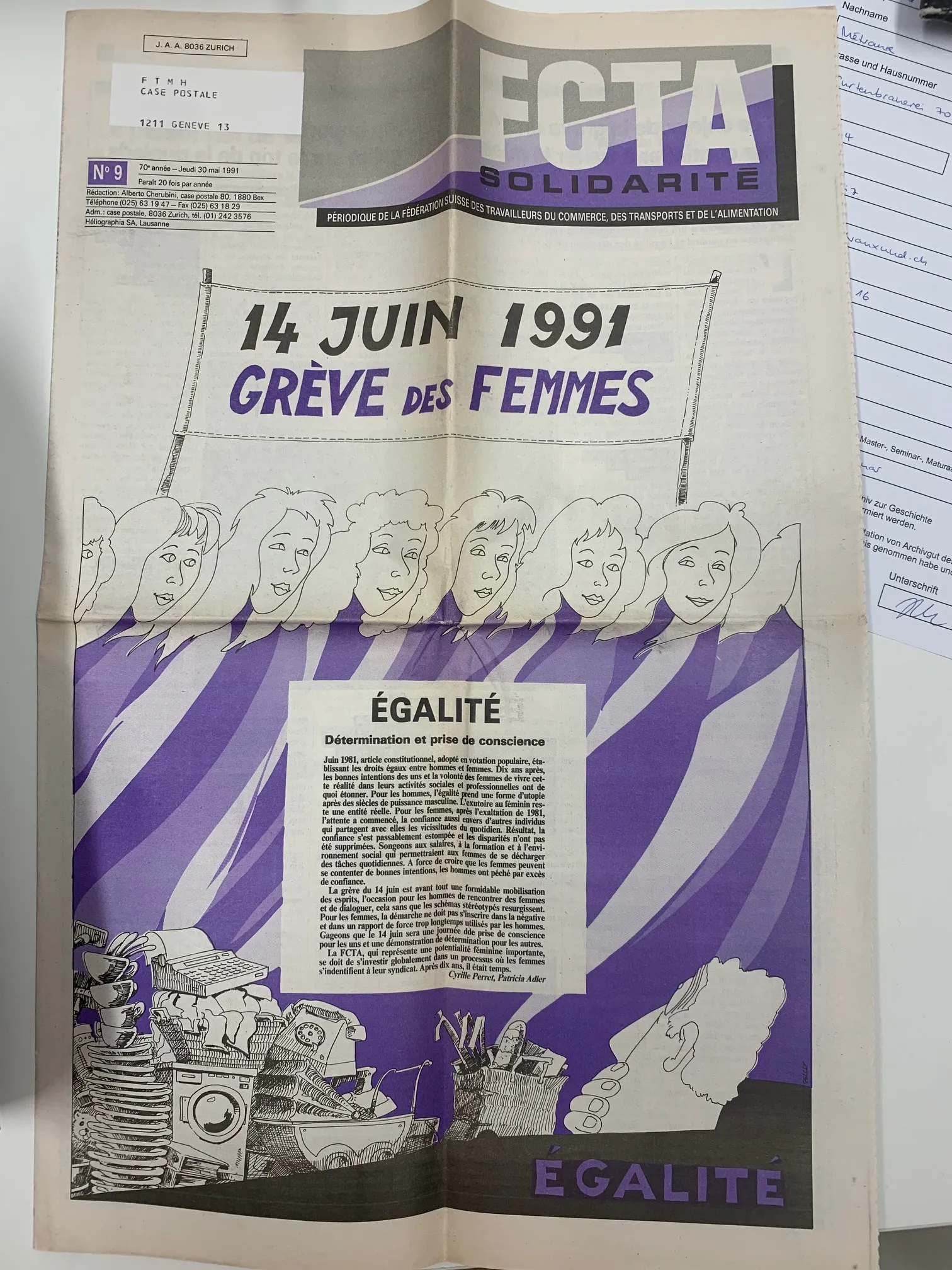 Im Gosteli Archiv gibt es einen Dokumentationsbestand zum Frauenstreik von 1991.