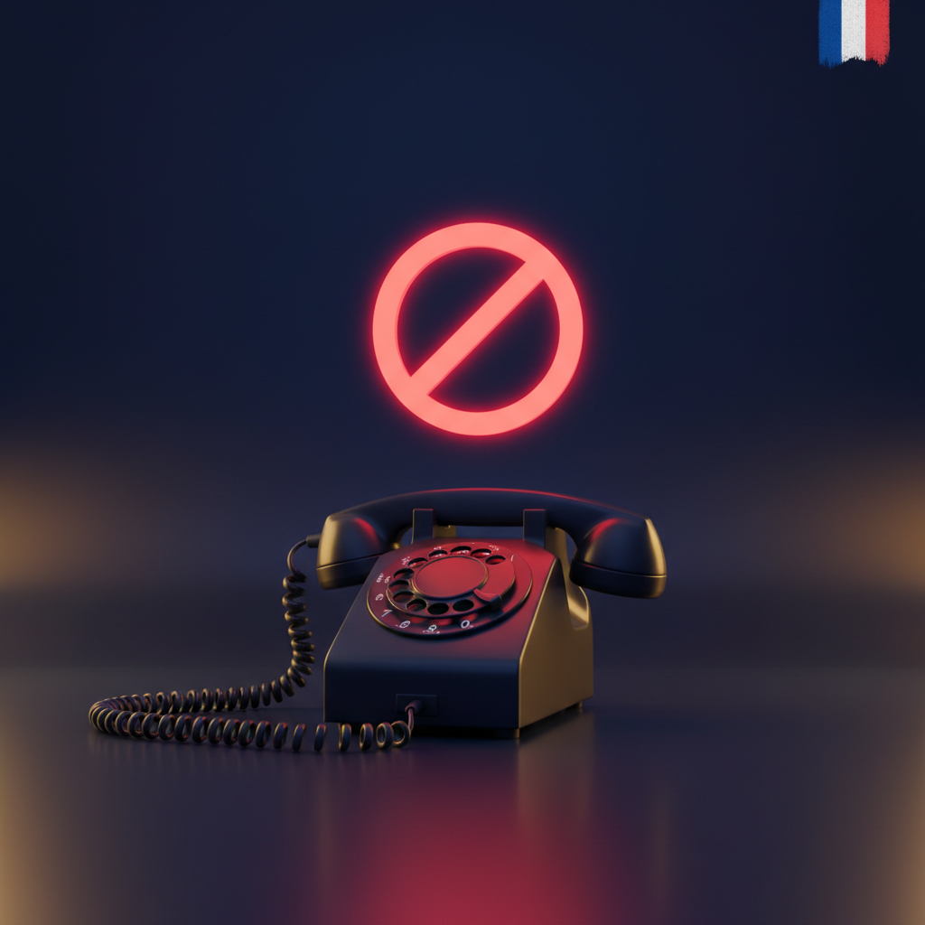 Illustration d'un telehone barre selon la ouvelle loi demarchage telephonique