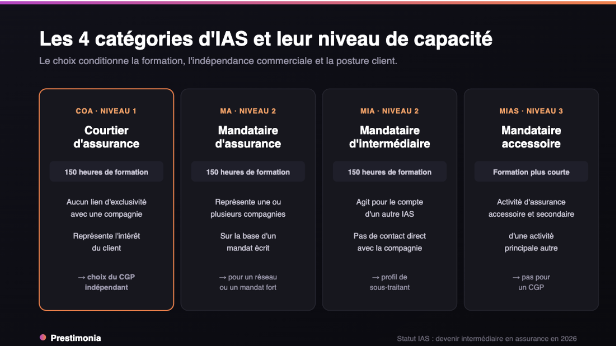 Illustration des 4 categories d'IAS