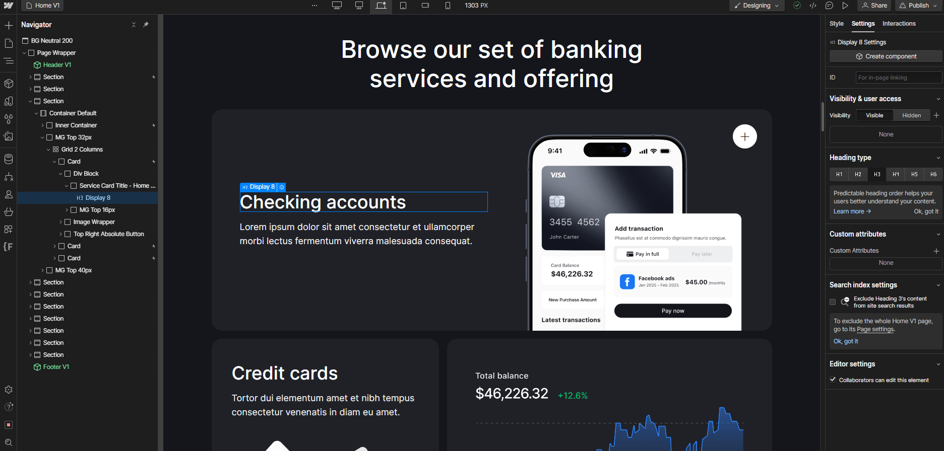 Static Content - Bnkify X Webflow Template