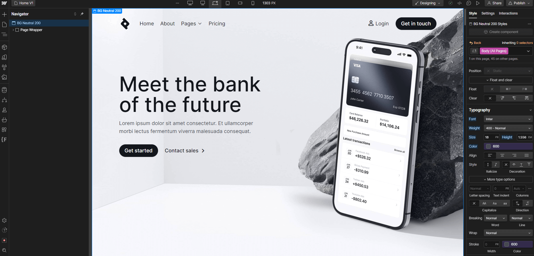 Typography - Bnkify X Webflow Template