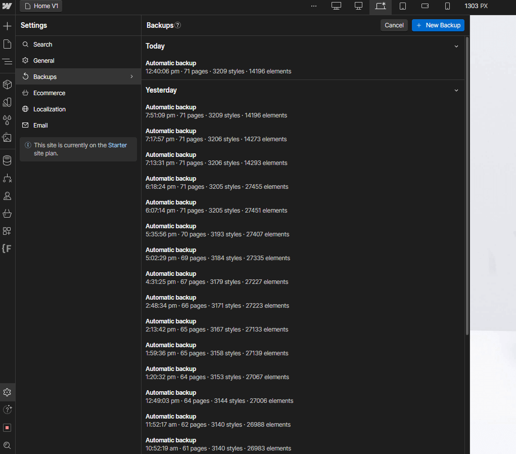 Backups - Bnkify X Webflow Template