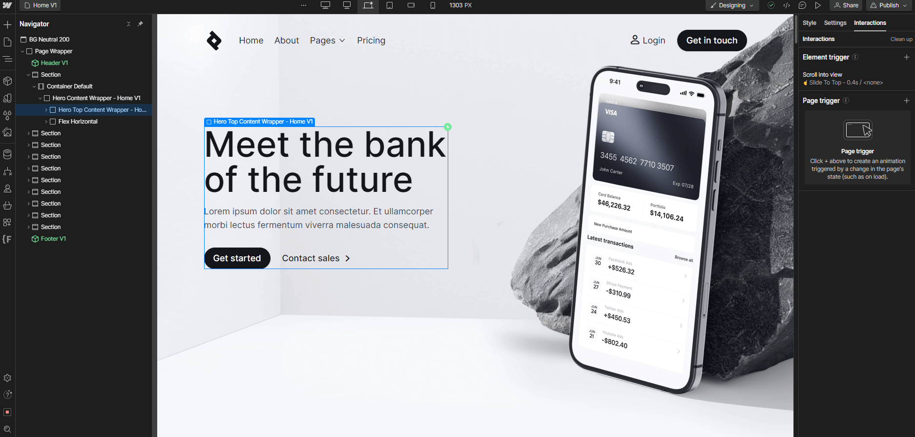 Animations - Bnkify X Webflow Template