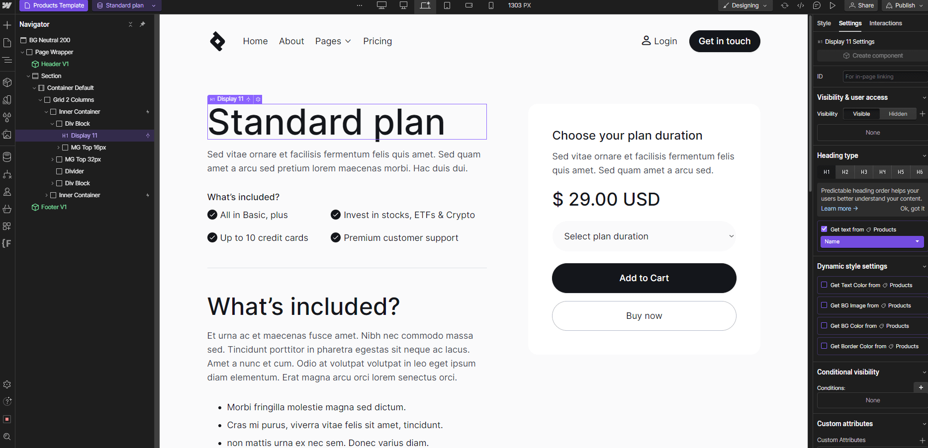 Ecommerce Page - Bnkify X Webflow Template