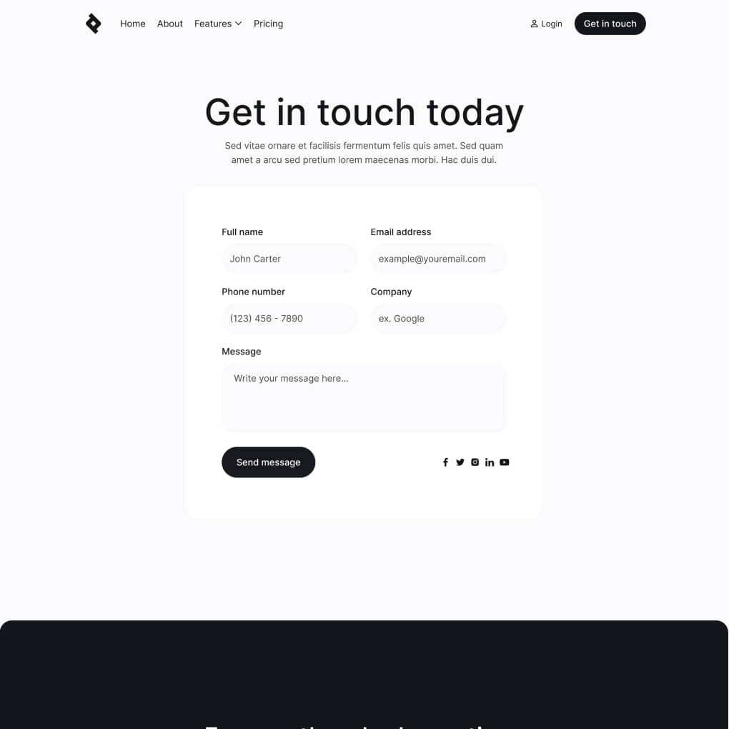 Bnkify X - Contact V2 Page - Bank And Fintech Webflow Template