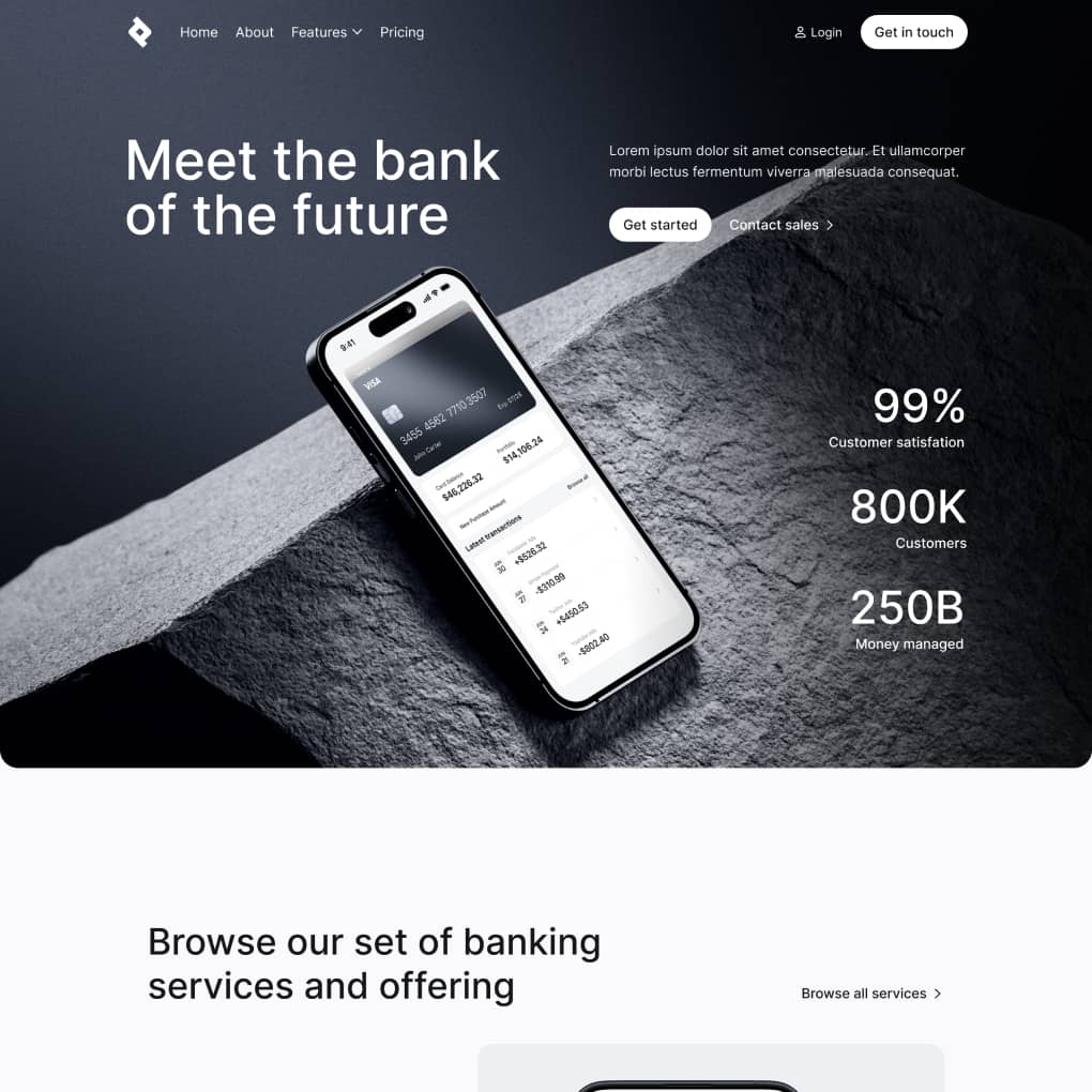 Bnkify X - Home V3 Page - Bank And Fintech Webflow Template