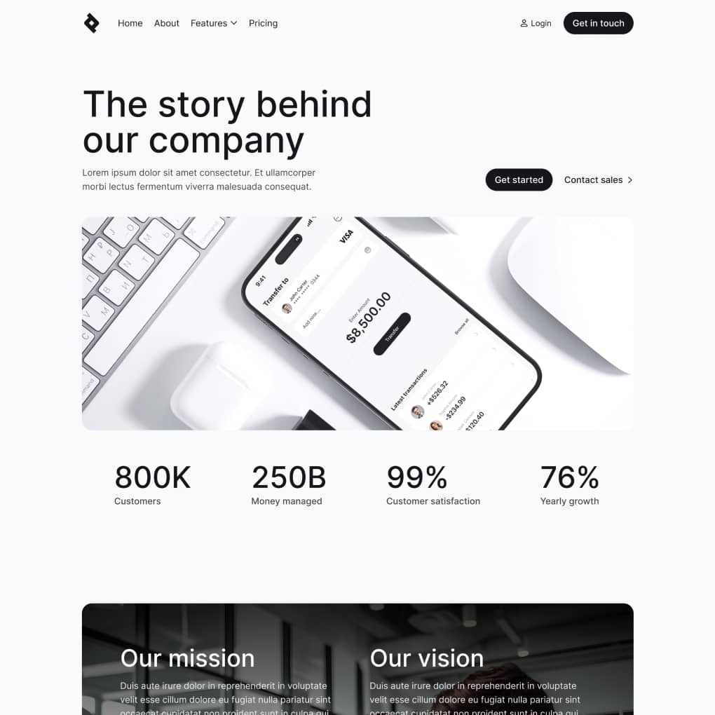 Bnkify X - About Page - Bank And Fintech Webflow Template