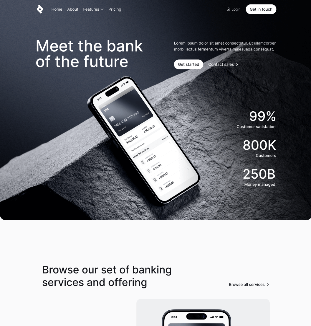 Bnkify X - Home V3 Page - Bank And Fintech Webflow Template
