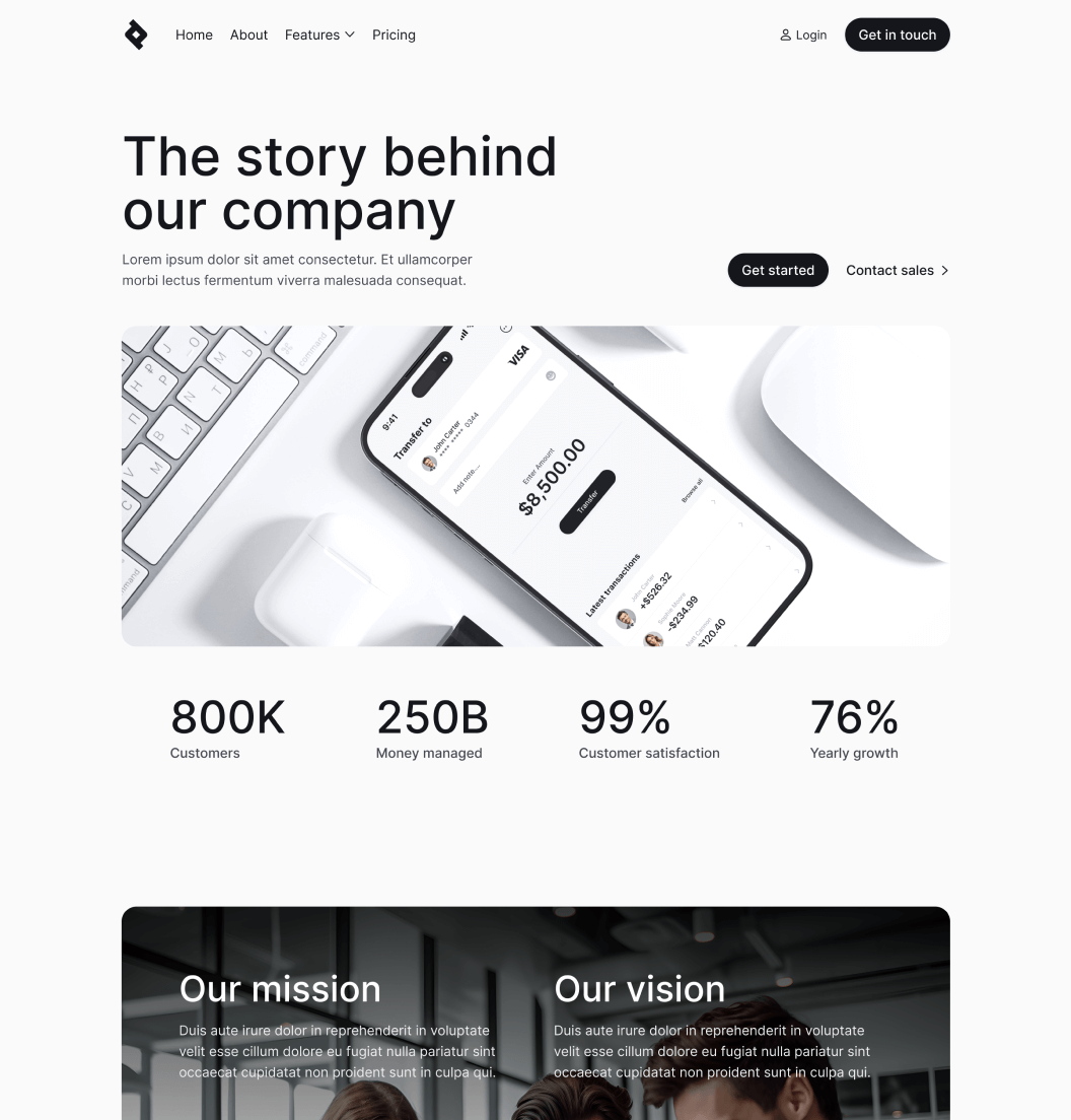 Bnkify X - About Page - Bank And Fintech Webflow Template
