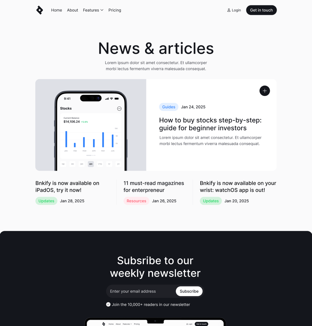 Bnkify X - Bog V2 Page - Bank And Fintech Webflow Template