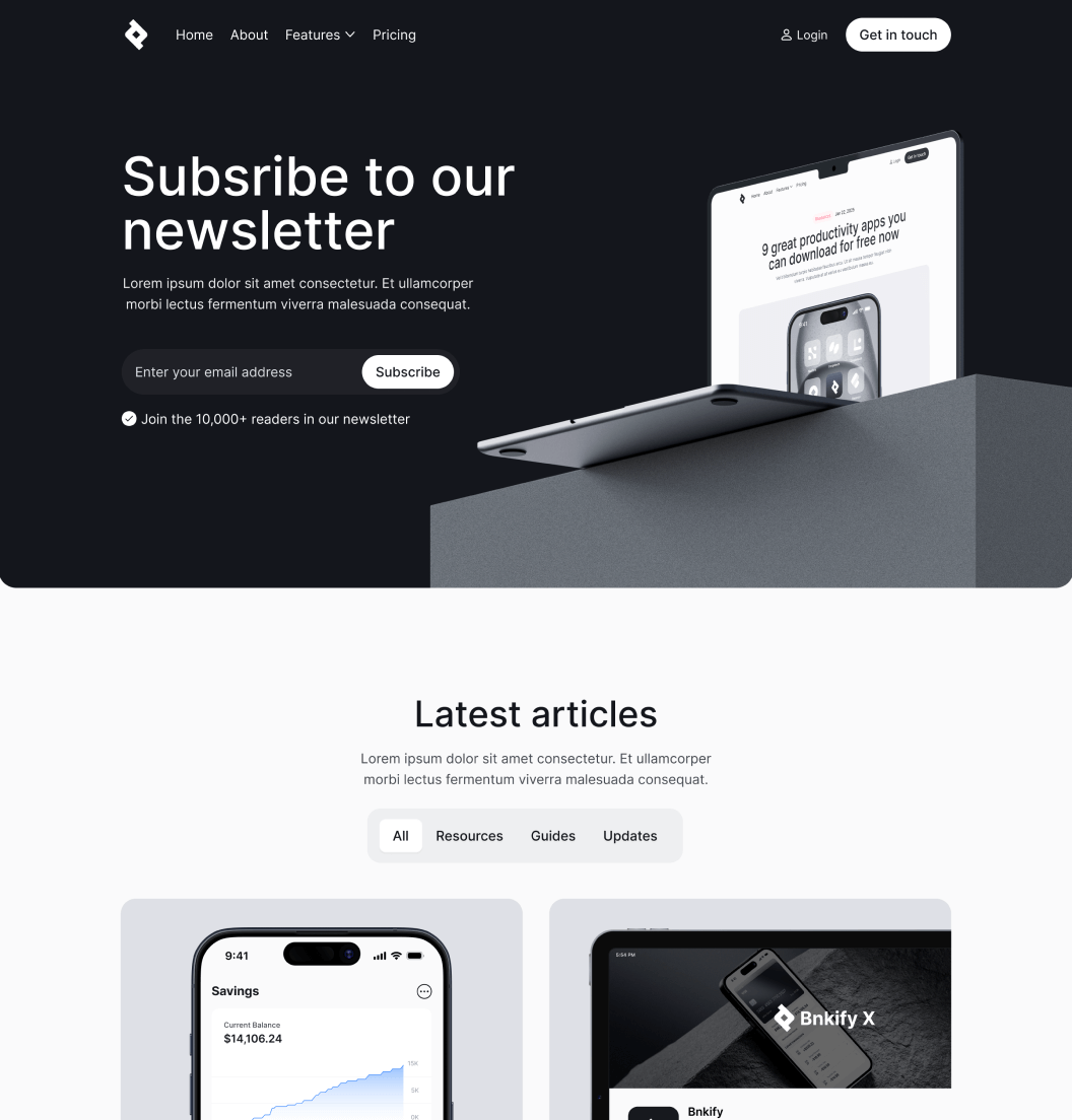 Bnkify X - Blog V1 Page - Bank And Fintech Webflow Template