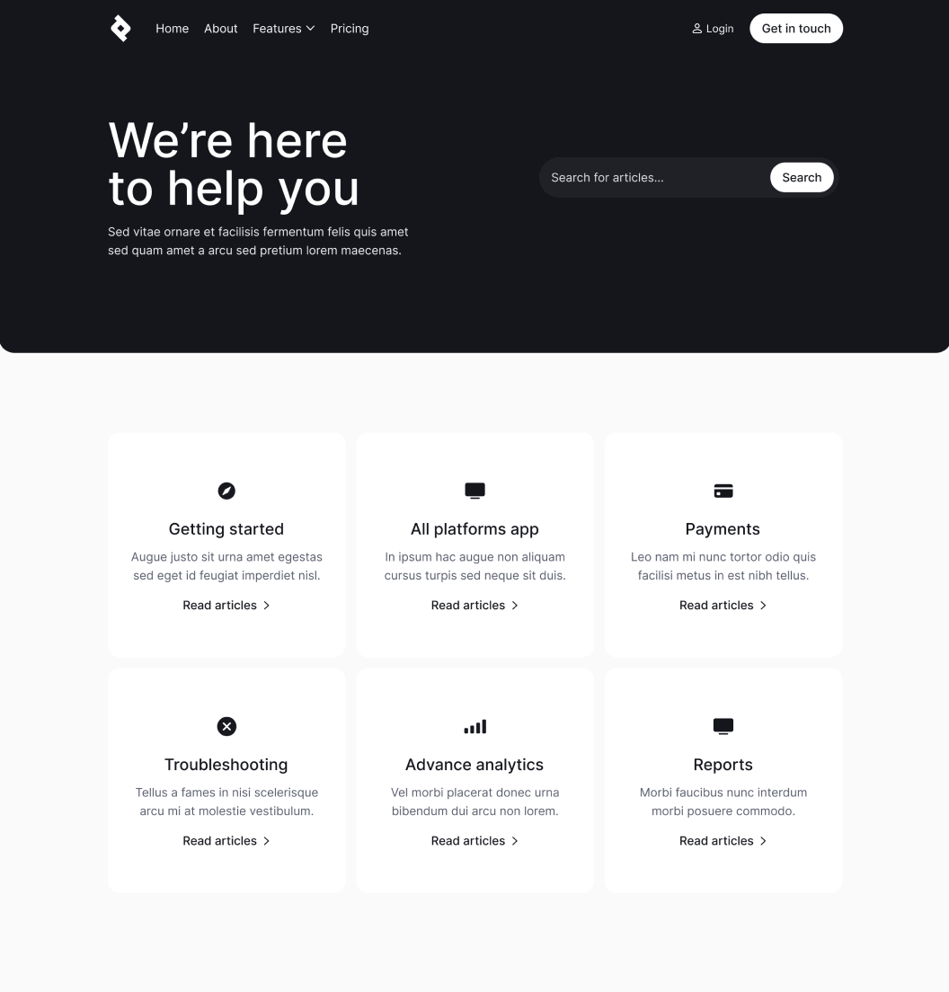 Bnkify X - Help Center Page - Bank And Fintech Webflow Template