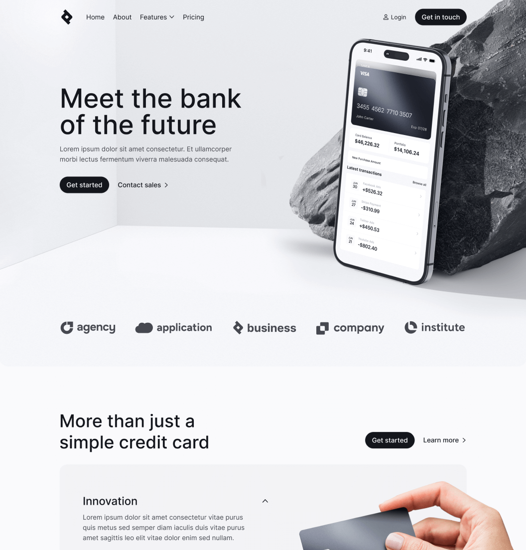 Bnkify X - Home V1 Page - Bank And Fintech Webflow Template