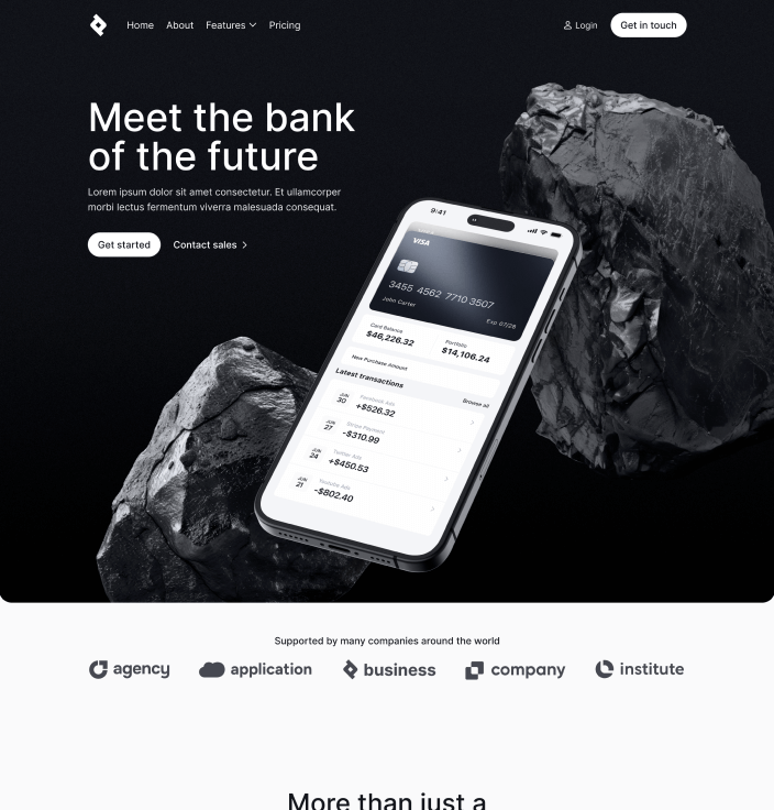 Bnkify X - Home V2 Page - Bank And Fintech Webflow Template