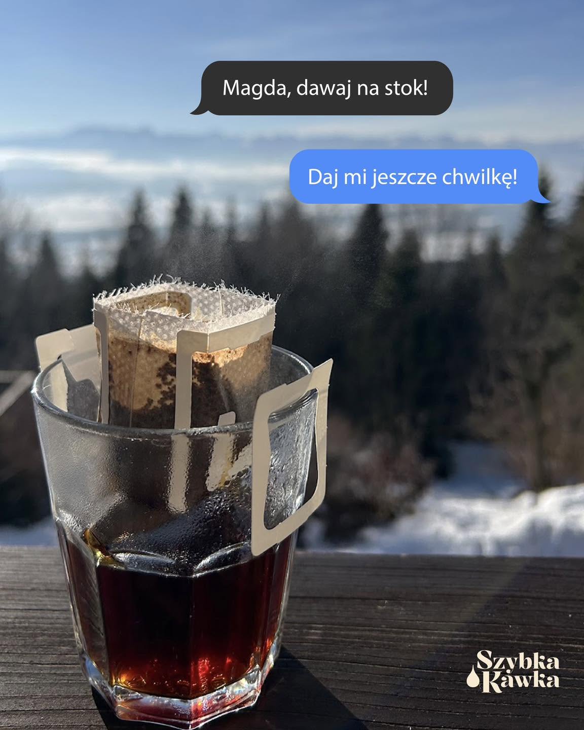 Drip zaparzony na stoku, kadr z kampanii w social mediach