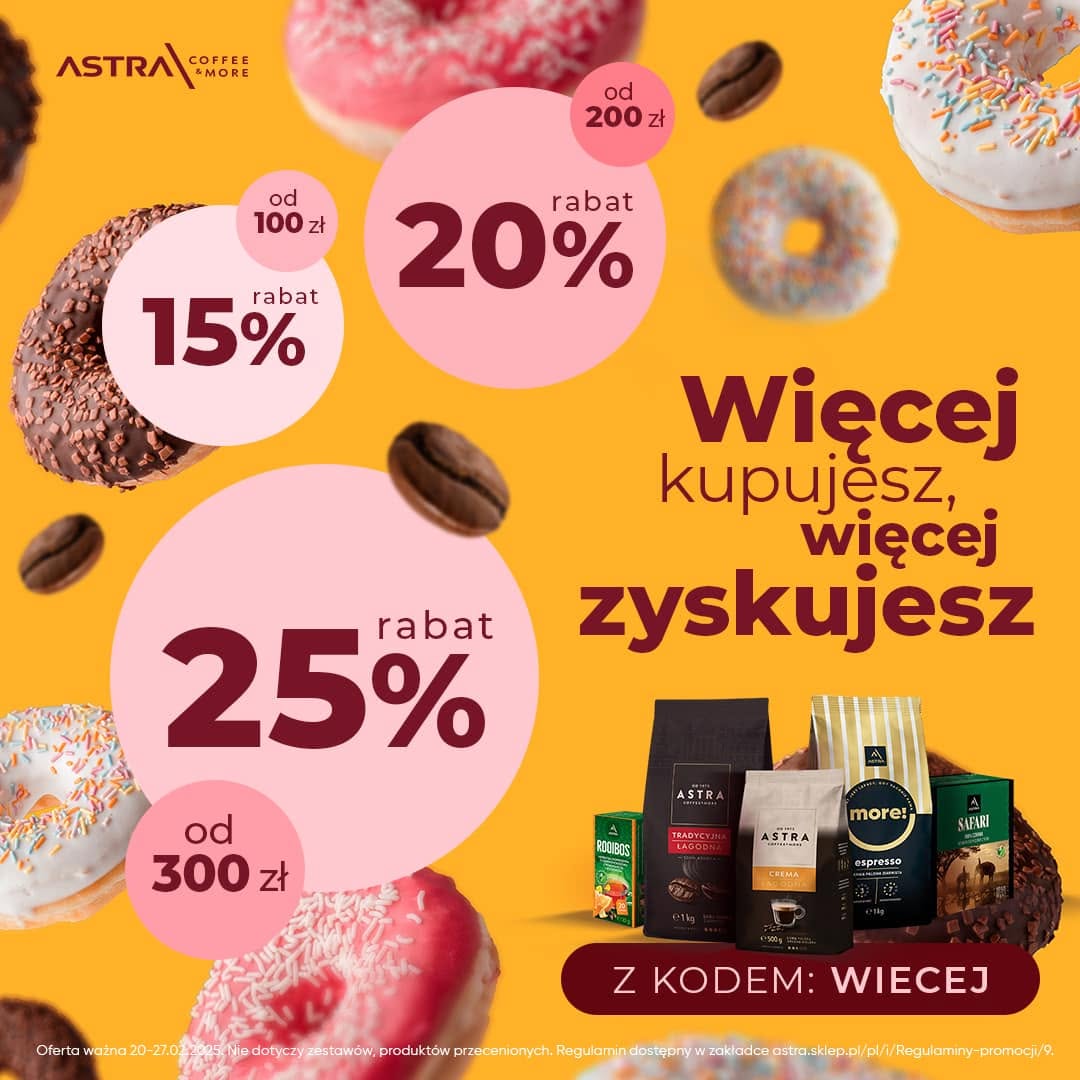 Kreacja promocyjna Astry: im więcej kupujesz, tym większy rabat
