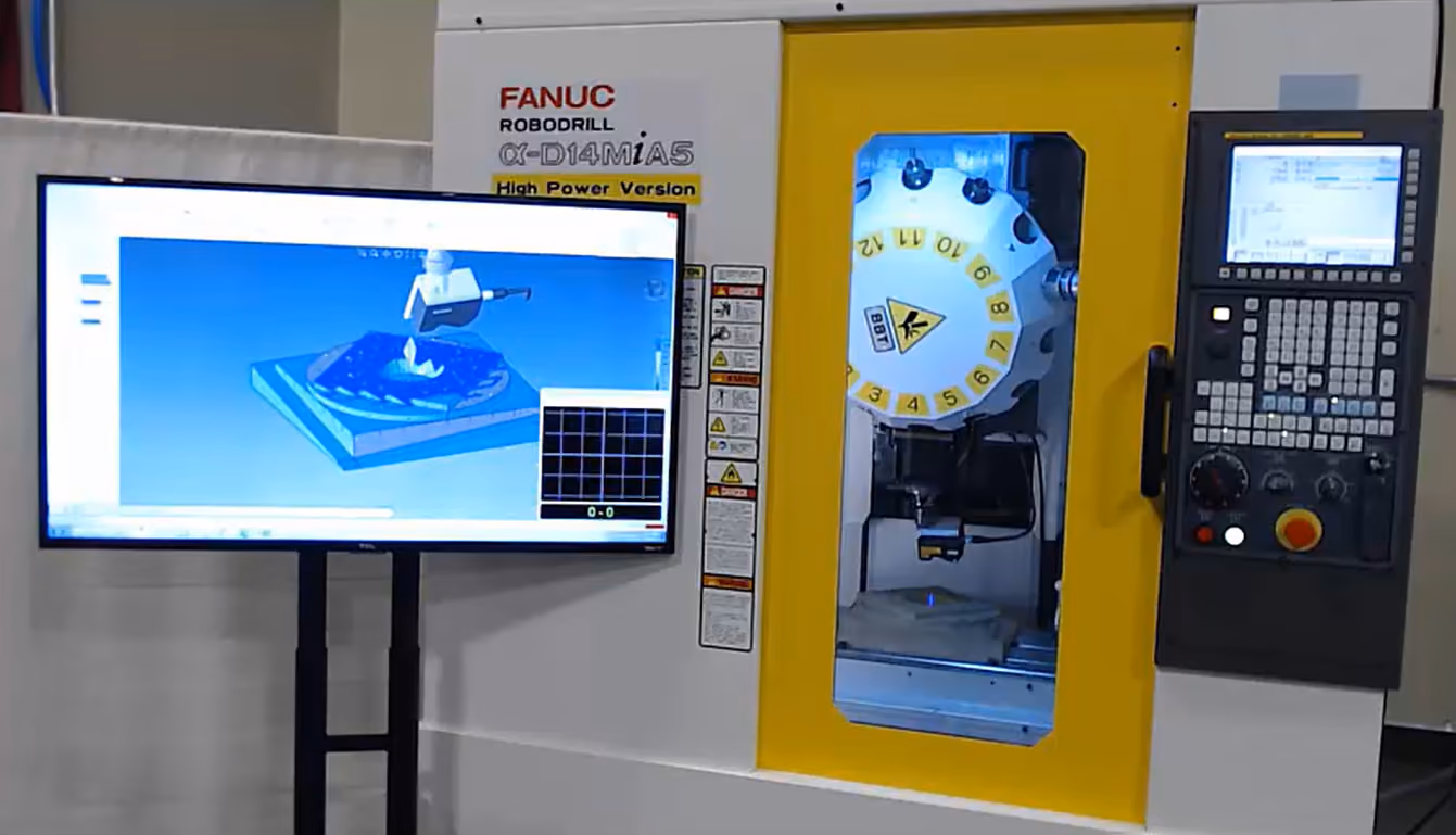 CAPPS-NC next to Fanuc Robodrill CNC Machine Tool
