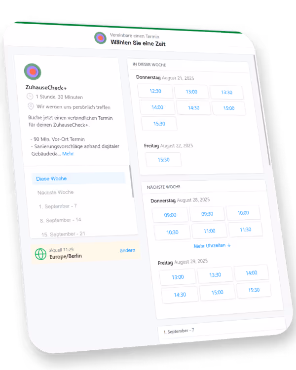 Online Terminbuchungsseite