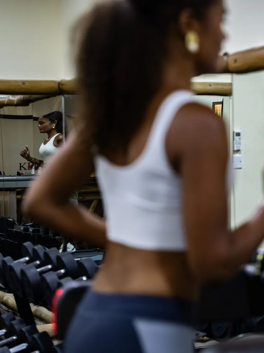 Guest working out in the gym