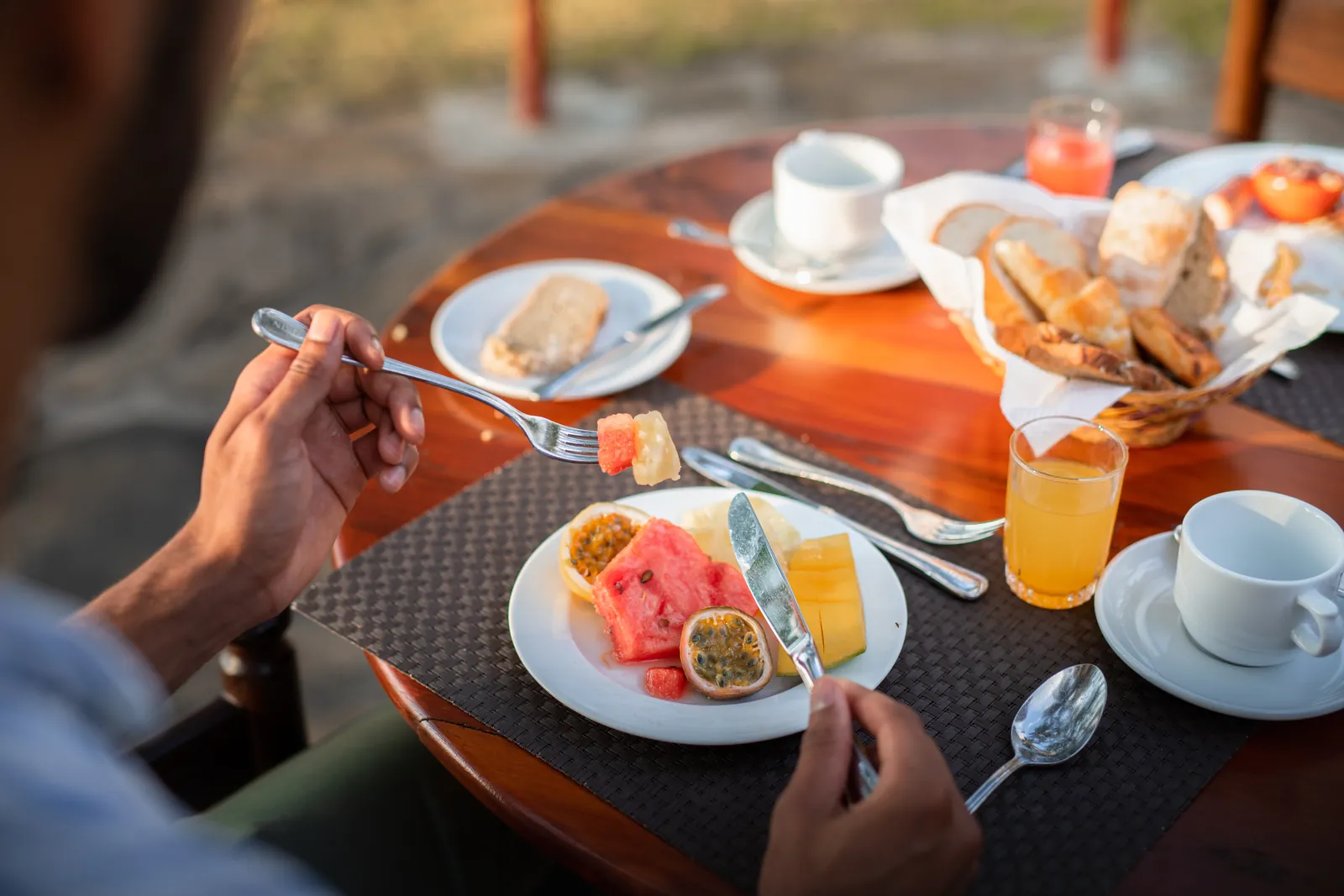 Morning's first lightat Kisima Restaurant