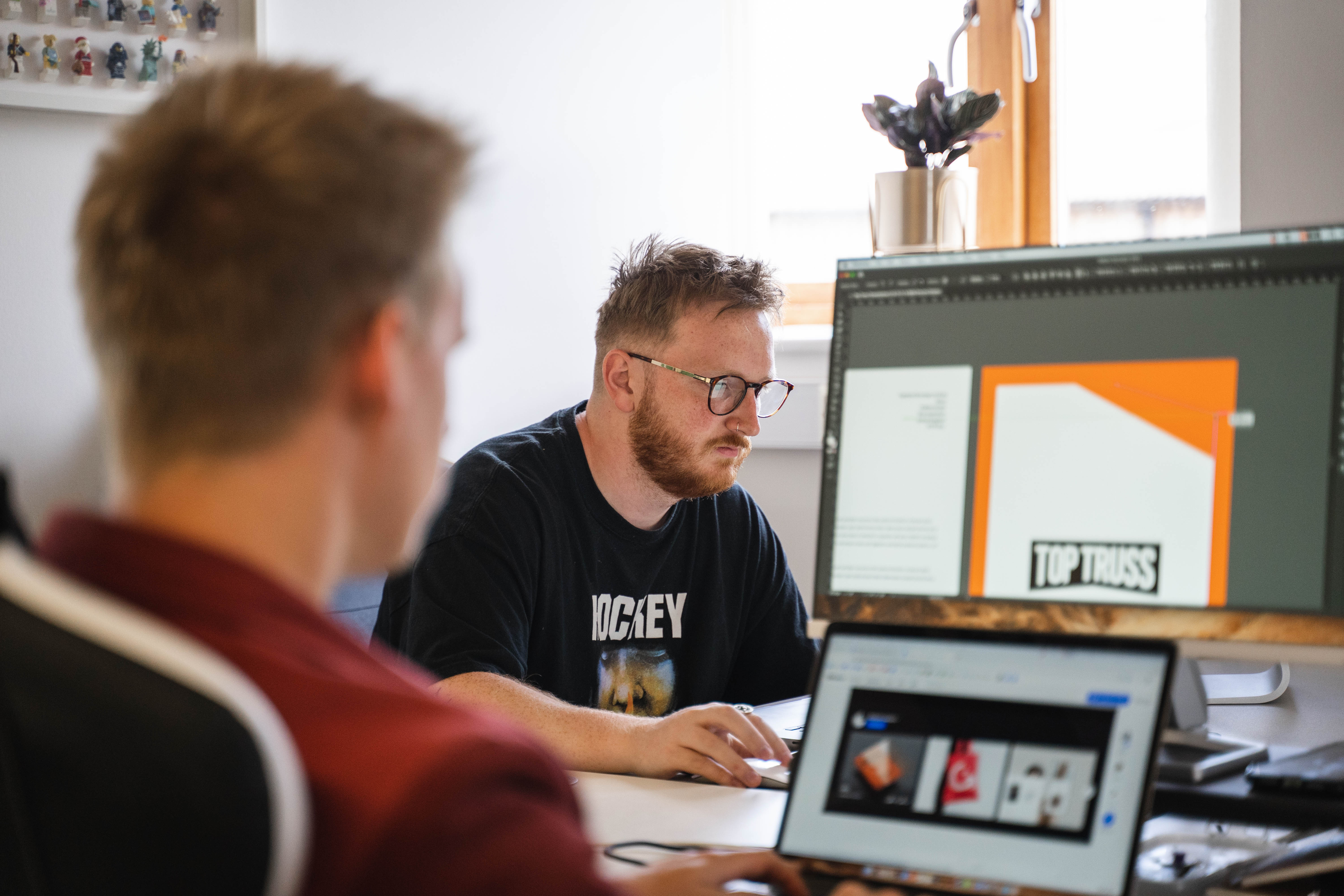Designers creating a custom website 