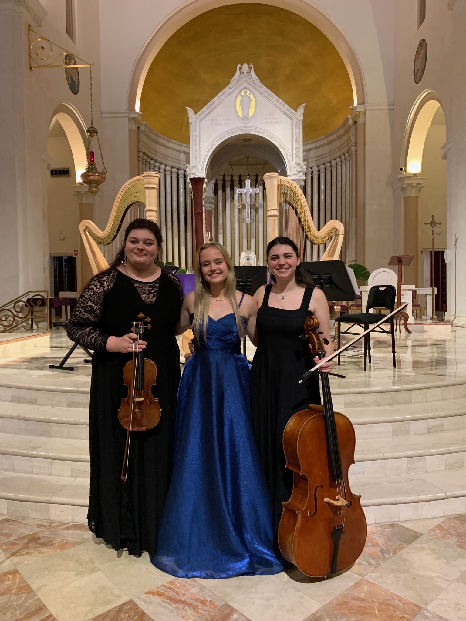 Georgia and her friends, Aleah and Demi, after playing for Aleah's senior recital.